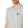 imageReebok Mens Small Logo TeeMedium Heather GreySmall Logo Black