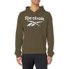 imageReebok Mens Big Logo HoodieArmy GreenWhite Logo