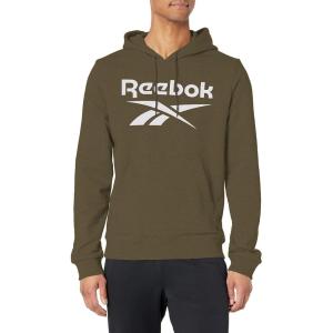 imageReebok Mens Big Logo HoodieArmy GreenWhite Logo