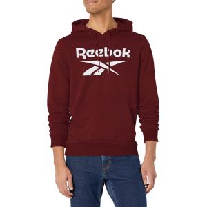 imageReebok Mens Big Logo HoodieClassic BurgundyWhite Logo