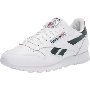 imageReebok Mens Cl Lthr Fashion SneakerWhiteForest GreenVector Red