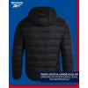 imageReebok Mens Jacket  Lightweight Hooded Quilted Puffer Coat  Warm Insulated Winter Jacket for Men S4XBlack