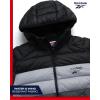 imageReebok Mens Jacket  Lightweight Hooded Quilted Puffer Coat  Warm Insulated Winter Jacket for Men S4XBlack Grey