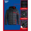 imageReebok Mens Jacket  Lightweight Hooded Quilted Puffer Coat  Warm Insulated Winter Jacket for Men S4XCharcoal Grey