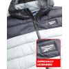 imageReebok Mens Jacket  Lightweight Hooded Quilted Puffer Coat  Warm Insulated Winter Jacket for Men S4XPure GreyCharcoal