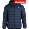 imageReebok Mens Jacket  Lightweight Hooded Quilted Puffer Coat  Warm Insulated Winter Jacket for Men S4XSolid Vector Navy