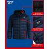 imageReebok Mens Jacket  Lightweight Hooded Quilted Puffer Coat  Warm Insulated Winter Jacket for Men S4XVector Navy