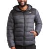 imageReebok Mens Jacket  Lightweight Hooded Quilted Puffer Coat  Warm Insulated Winter Jacket for Men S4XCharcoalBlack