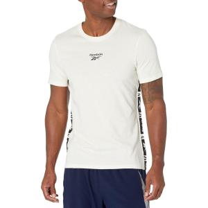 imageReebok Mens Small Logo TeeWhiteBlackLogo Tape