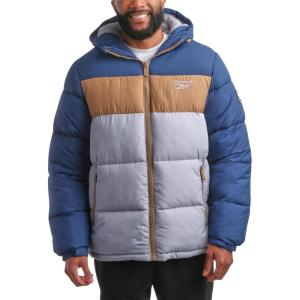 imageReebok Mens Winter Jacket  Heavyweight Quilted Puffer Parka Coat  Weather Resistant Ski Jacket for Men MXXLBatik Blue