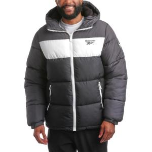 imageReebok Mens Winter Jacket  Heavyweight Quilted Puffer Parka Coat  Weather Resistant Ski Jacket for Men MXXLCharcoal Grey