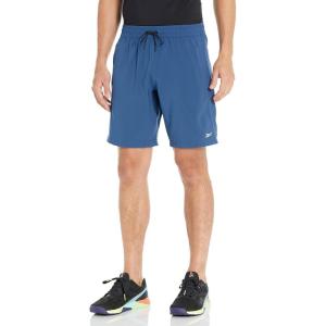 imageReebok Mens Workout Ready Woven ShortsBatik BlueWhite Small Logo