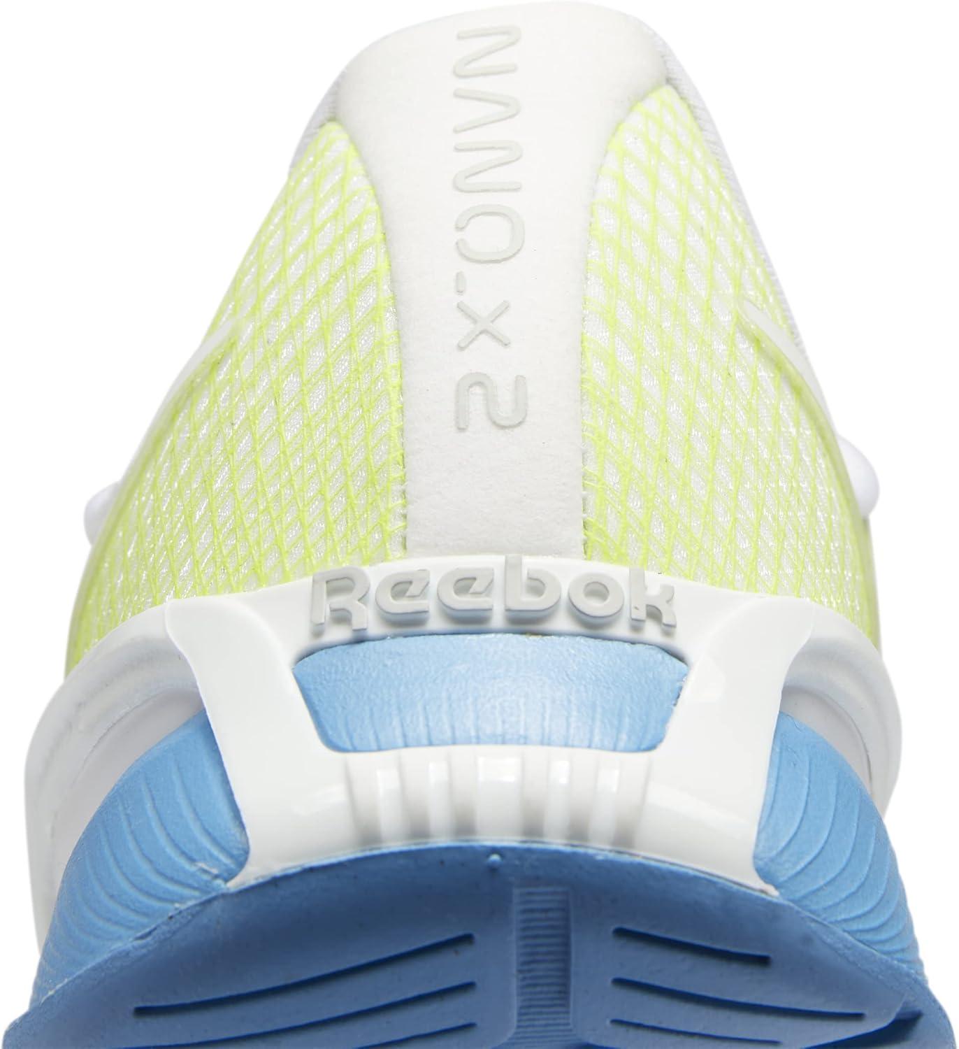 imageReebok Womens Nano X2 Cross Trainer SneakerCloud WhiteEssential BlueAcid Yellow