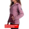 imageReebok Womens Active Sweatshirt  Performance Fleece Zip Hoodie Sweatshirt  Dry Fit Performance Outerwear for Women SXLDusty Rose