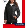 imageReebok Womens Jacket  Lightweight Quilted Puffer Parka Coat with Flex Stretch Panels  Casual Jacket for Women SXLJet Black