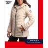 imageReebok Womens Jacket  Lightweight Quilted Puffer Parka Coat with Flex Stretch Panels  Casual Jacket for Women SXLOatmeal