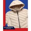 imageReebok Womens Jacket  Lightweight Quilted Puffer Parka Coat with Flex Stretch Panels  Casual Jacket for Women SXLOatmeal
