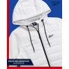 imageReebok Womens Jacket  Lightweight Quilted Puffer Parka Coat with Flex Stretch Panels  Casual Jacket for Women SXLWhite