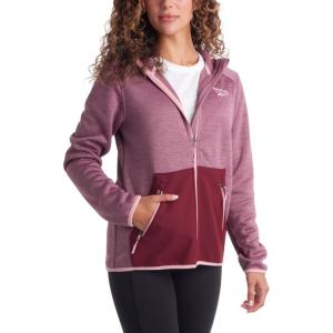 imageReebok Womens Active Sweatshirt  Performance Fleece Zip Hoodie Sweatshirt  Dry Fit Performance Outerwear for Women SXLDusty Rose