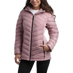 imageReebok Womens Jacket  Lightweight Quilted Puffer Parka Coat with Flex Stretch Panels  Casual Jacket for Women SXLRose Pink