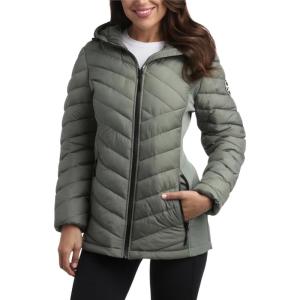 imageReebok Womens Jacket  Lightweight Quilted Puffer Parka Coat with Flex Stretch Panels  Casual Jacket for Women SXLSage
