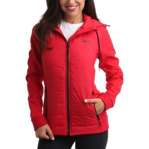 imageReebok Womens Jacket  Lightweight Quilted Puffer Parka Coat with Flex Stretch Panels  Casual Jacket for Women SXLVector Red