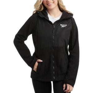 imageReebok Womens Jacket  Polar Fleece Sweatshirt Jacket  Lightweight Coat for Women SXLJet Black