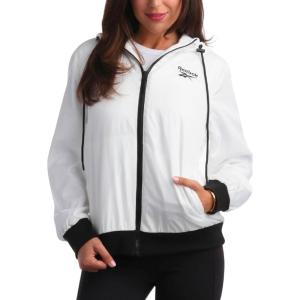 imageReebok Womens Jacket  Weather Resistant Fleece Lined Windbreaker Jackets for Women  Cozy Zip Up Hoodie Jacket SXLWhiteBlack Trim