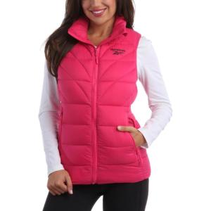 imageReebok Womens Puffer Vest  Quilted Insulated Winter Vest High Collar  Sleeveless Jacket for Women SXLFuschia