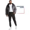 imageReebok Mens Puffer Jacket  Heavyweight Quilted Puffer Coat with Wide Hood  Weather Resistant Ski Jacket for Men MXXLBlackCharcoal
