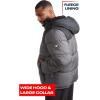 imageReebok Mens Puffer Jacket  Heavyweight Quilted Puffer Coat with Wide Hood  Weather Resistant Ski Jacket for Men MXXLBlackCharcoal