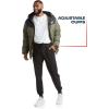 imageReebok Mens Puffer Jacket  Heavyweight Quilted Puffer Coat with Wide Hood  Weather Resistant Ski Jacket for Men MXXLBlackVarsity Green