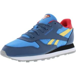 imageReebok UnisexChild Classic Leather SneakerUpbeat BlueRedtasticHazy Yellow