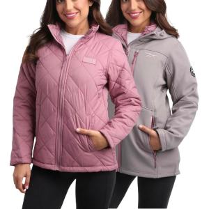 imageReebok Womens Winter Coat  Waterproof Windbreaker Jacket with Removable Puffer Coat  System Jacket for Women SXLMedium Grey