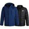 imageReebok Mens Winter Coat Softshell Jacket with Removable Puffer Coat  System Ski Jacket for Men MXXLBatik Blue