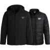 imageReebok Mens Winter Coat Softshell Jacket with Removable Puffer Coat  System Ski Jacket for Men MXXLJet Black
