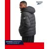 imageReebok Mens Winter Jacket  Heavyweight Quilted Puffer Parka Coat  Ski Jacket for Men Sherpa Lined Hood SXLJet Black