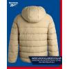 imageReebok Mens Winter Jacket  Heavyweight Quilted Puffer Parka Coat  Ski Jacket for Men Sherpa Lined Hood SXLSand