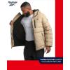 imageReebok Mens Winter Jacket  Heavyweight Quilted Puffer Parka Coat  Ski Jacket for Men Sherpa Lined Hood SXLSand
