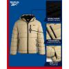 imageReebok Mens Winter Jacket  Heavyweight Quilted Puffer Parka Coat  Ski Jacket for Men Sherpa Lined Hood SXLSand