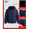imageReebok Mens Winter Jacket  Heavyweight Quilted Puffer Parka Coat  Ski Jacket for Men Sherpa Lined Hood SXLVector Navy Blue