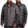 imageReebok Mens Winter Coat Softshell Jacket with Removable Puffer Coat  System Ski Jacket for Men MXXLCharcoal Grey