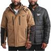 imageReebok Mens Winter Coat Softshell Jacket with Removable Puffer Coat  System Ski Jacket for Men MXXLDark Khaki