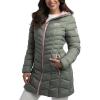 imageReebok Womens Winter Jacket  Long Length Quilted Puffer Parka  Heavyweight Outerwear Coat for Women SXLSage Green