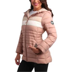 imageReebok Women Jacket  Packable Quilted Puffer Coat  Casual Jacket for Women SXLClay