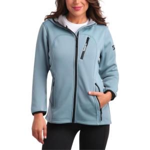 imageReebok Womens Jacket  Active Performance Fleece Lined Softshell Jacket with Hood  Lightweight Jackets for Women S3XBlue Slate