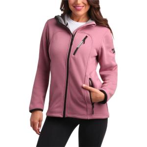 imageReebok Womens Jacket  Active Performance Fleece Lined Softshell Jacket with Hood  Lightweight Jackets for Women S3XDark Dusty Rose