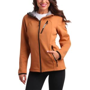 imageReebok Womens Jacket  Active Performance Fleece Lined Softshell Jacket with Hood  Lightweight Jackets for Women S3XKhaki