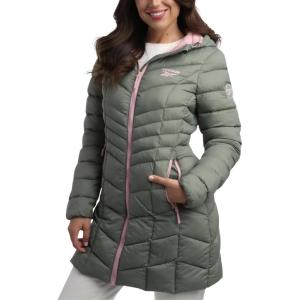 imageReebok Womens Winter Jacket  Long Length Quilted Puffer Parka  Heavyweight Outerwear Coat for Women SXLSage Green