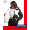 imageReebok Womens Winter Jacket  Reversible Quilted Puffer Coat with Sherpa Fleece Lining  Reversible Jacket for Women SXLJet Black